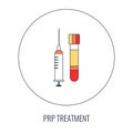 PRP treatment medical infographics poster in linear style Royalty Free Stock Photo