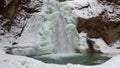 Pruncea - Casoca waterfall in Romania, at winter