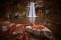 Pruncea Waterfall in Buzau County Romania shot with long exposure