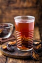 Prune drink, dried plums extract, fruits beverage Royalty Free Stock Photo