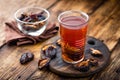 Prune drink, dried plums extract, fruits beverage Royalty Free Stock Photo