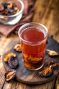 Prune drink, dried plums extract, fruits beverage Royalty Free Stock Photo