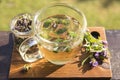 Prunella vulgaris known as common self-heal heal-all woundwort heart-of-the-earth carpenter`s herb brownwort herbal tea.