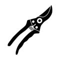 Pruner icon. A tool for pruning branches and gardening in a simple style. Royalty Free Stock Photo