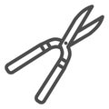 Pruner line icon, Garden and gardening concept, Pruning scissors sign on white background, secateurs icon in outline Royalty Free Stock Photo