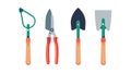 Pruning and Digging Garden Tools Set, Essential Outdoor Vector, vector design Generative AI Royalty Free Stock Photo