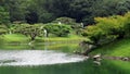 Pruning trees in Ritsurin Koen Garden Takamatsu Japan Royalty Free Stock Photo