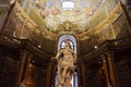 The Prunksaal statue center of the old imperial library for Austrians people and foreign travelers travel visit at State Hall of