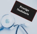 Prurigo nodularis medical term, Medical conceptual image. Skin disease