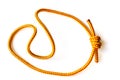 A prusik loop cord on 5mm rope, closed with a double fisherman knot. This loop is used in climbing, canyoneering, mountaineering Royalty Free Stock Photo