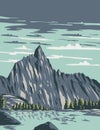 Prusik Peak in the Enchantments within Alpine Lakes Wilderness Washington State WPA Poster Art