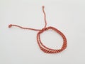 Prusik rope bracelet with white background