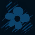 Prussian blue flower shape design