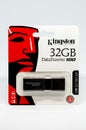 Pendrive Kingston Data Traveler 100 G3 32GB with USB 3.1 Royalty Free Stock Photo