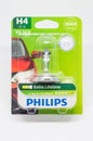 Philips H4 LongLife EcoVision halogen headlight bulb. Electric head lamps for a car Royalty Free Stock Photo