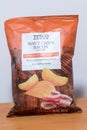 Tesco wavy chips bacon flavour prepared in sunflower oil