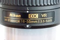 Close-up for detail of AF-P DX Nikkor 18-55mm f/3.5-5.6G VR lens