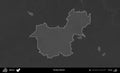 Pruzany District highlighted, Belarus. Grayscale Royalty Free Stock Photo