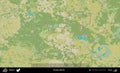 Pruzany District outlined, Belarus. Topographic Humanitarian Royalty Free Stock Photo