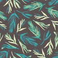 Seamless pattern with spicy herbs. Lavender thyme rosemary.