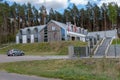 Przechlewo, pomorskie / Poland - May, 5, 2019: The seat of local forest authorities in Poland. A new forest building in a modern Royalty Free Stock Photo