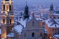 Przemysl Cathedral in winter scenery Royalty Free Stock Photo