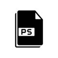Black solid icon for Ps, folder and binder Royalty Free Stock Photo
