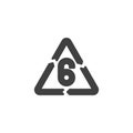 PS 6, industrial marking plastic vector icon