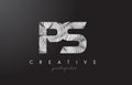PS P S Letter Logo with Zebra Lines Texture Design Vector.