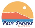 Palm Springs T-Shirt Design | Retro California Graphic | Mt. San Jacinto Vector Illustration | Coachella Valley | Desert Tee