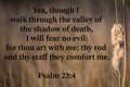 Psalm Psalm 23:4 Bible Verse Royalty Free Stock Photo