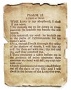 Psalm 23 on Old Paper Isolated