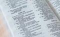 Psalm 147 verses in an open Holy Bible Book, a closeup Royalty Free Stock Photo