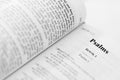 Psalms scripture in the holy bible closeup Royalty Free Stock Photo