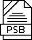 PSB Outline Vector Icon Royalty Free Stock Photo