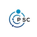 PSC letter technology logo design on white background. PSC creative initials letter IT logo concept. PSC letter design Royalty Free Stock Photo