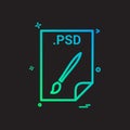 PSD application download file files format icon vector design Royalty Free Stock Photo