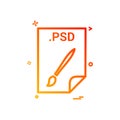 PSD application download file files format icon vector design Royalty Free Stock Photo