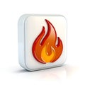 PSD 3D Flame Icon Isolated on White Background Royalty Free Stock Photo