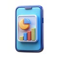 PSD 3D Rendering Mobile Analyst Icon Isolated