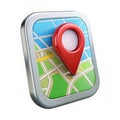 PSD 3D rendering mobile maps apps icon