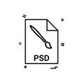 psd file file extension file format icon vector design Royalty Free Stock Photo