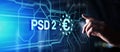 PSD2 Payment Services Directive Open Banking Payment service provider security protocol. Royalty Free Stock Photo