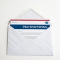 PSD spam mail isolated on transparent background Royalty Free Stock Photo