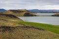 Pseudo craters near lake Myvatn in Iceland