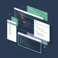 Pseudocode and colored syntax indicating an emphasis on software Royalty Free Stock Photo