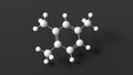 pseudocumene molecule, molecular structure, 1.2.4-trimethylbenzene, ball and stick 3d model, structural chemical formula with