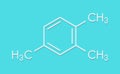 Pseudocumene (1,2,4-trimethylbenzene) aromatic hydrocarbon molecule. Occurs in naturally in coal tar and petroleum. Skeletal