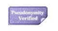 Pseudonymity verified sticker authenticity digital identity proof assurance Royalty Free Stock Photo