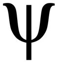 Psi Greek Lowercase Letter Vector Icon Flat Illustration